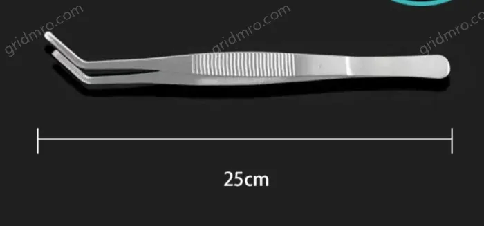 Stainless steel tweezers Curved tip (thick) 25cm