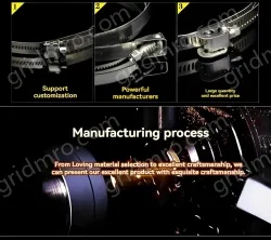 304 stainless steel handle hose clamp 6-12