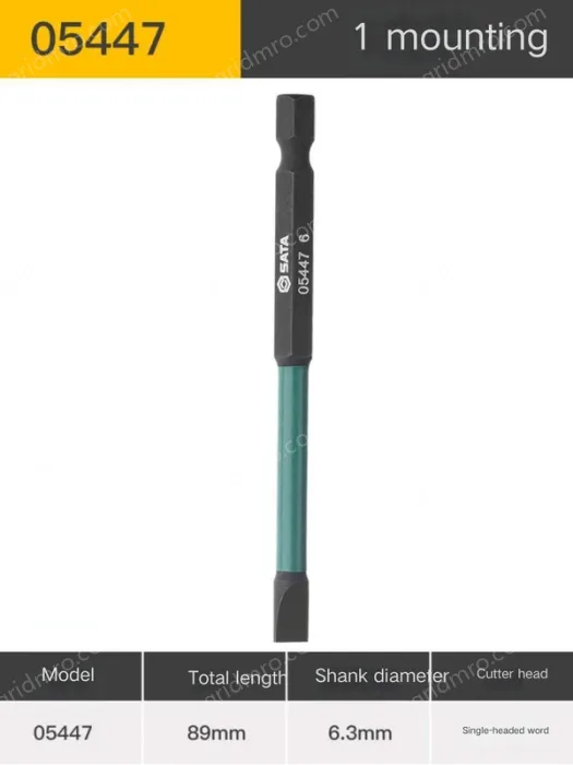 Single-head, slotted 6mm, total length, 89mm-05447