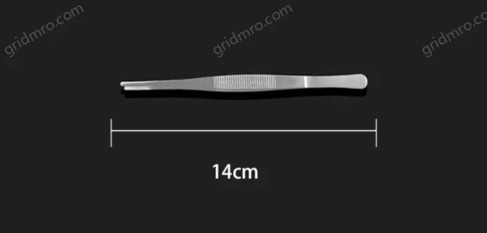 Stainless steel tweezers Straight round head (thick) 14cm