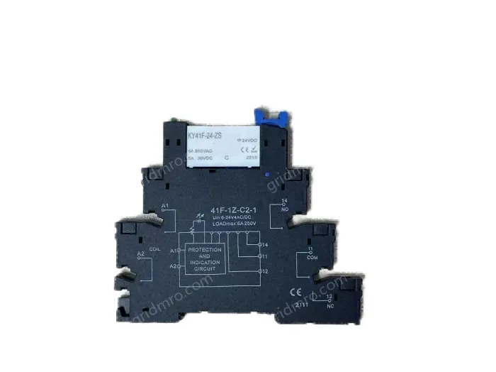 KY41F ultra-thin relay 1NO1NC/Ith: 6A 60VDC screw base