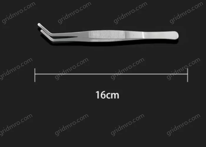 Stainless steel tweezers Curved round head (thick) 16cm