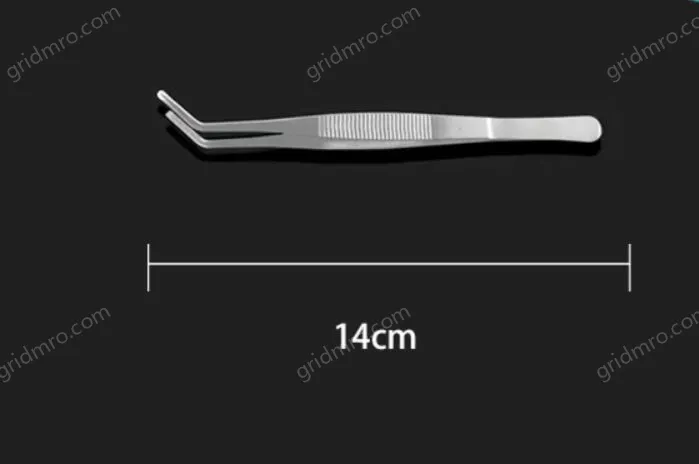 Stainless steel tweezers Curved round head (thick) 14cm