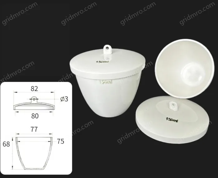 Ceramic crucibles 100ml+ lid
