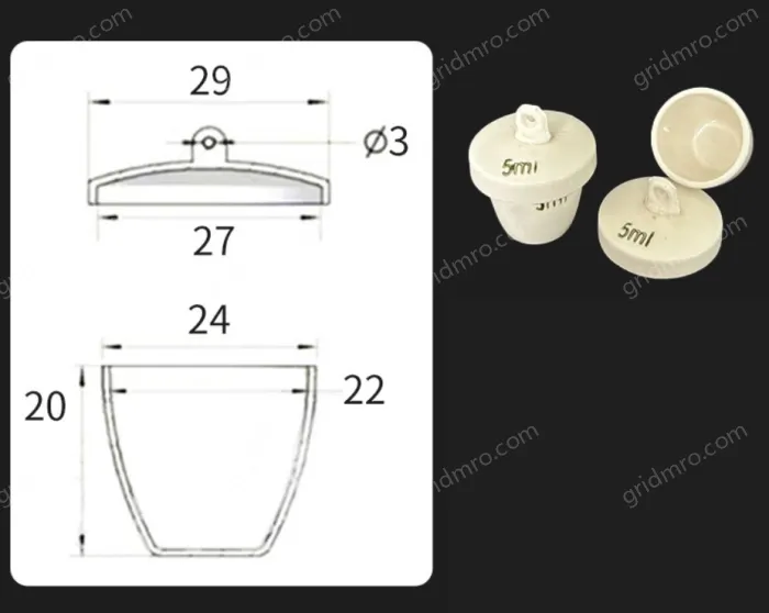 Ceramic crucibles 5ml+ lid